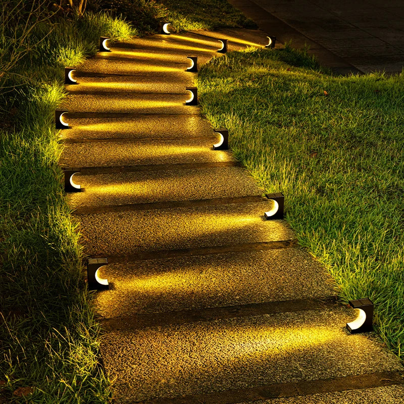 8/12Pcs Solar Step Lights Pathway Stair Outdoor Garden Lights Waterproof Balcony Lights Patio Deck Stair Fence Lights Decorative Landscape Lights