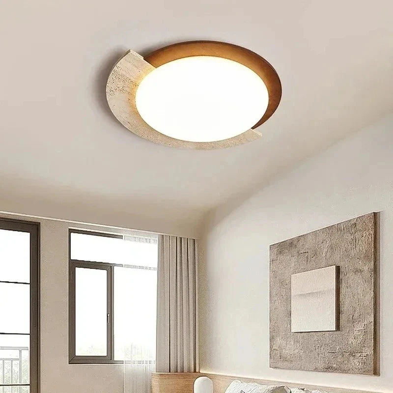 Handcrafted Natural Stone LED Wall Light Japanese Wabi Sabi Style For Homestay Corridor Bedroom living room Ceiling Fixture