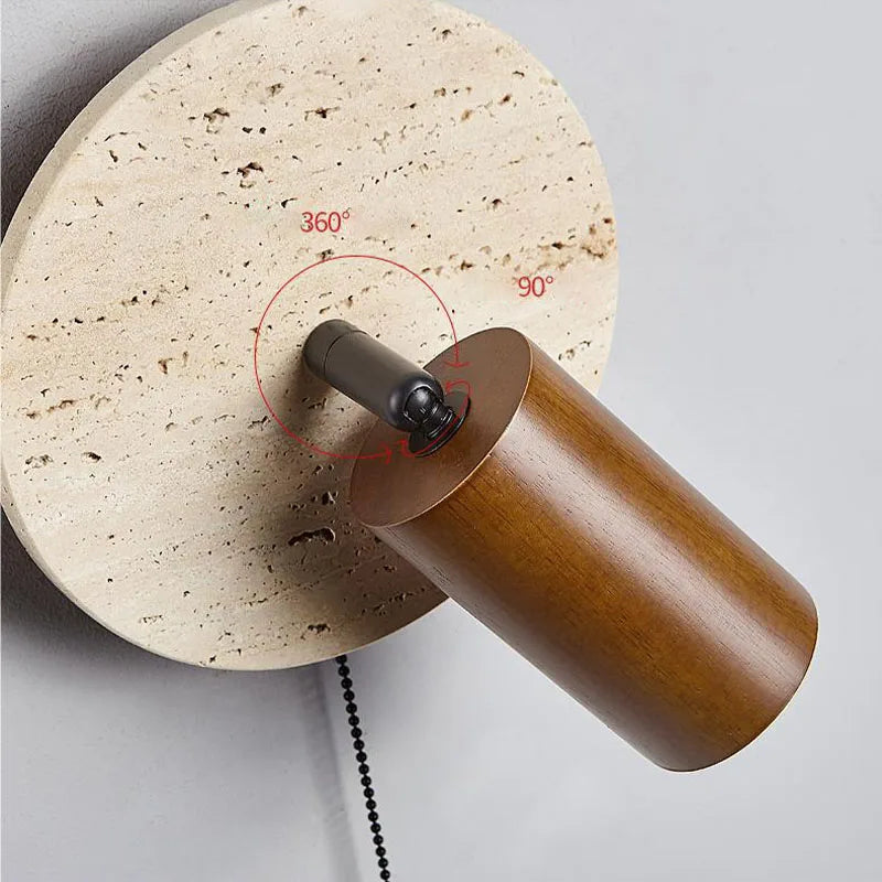Huangdong stone bedroom wall lamp retro in the ancient style study wall can be rotated wall lamp surprise silent wind residentia