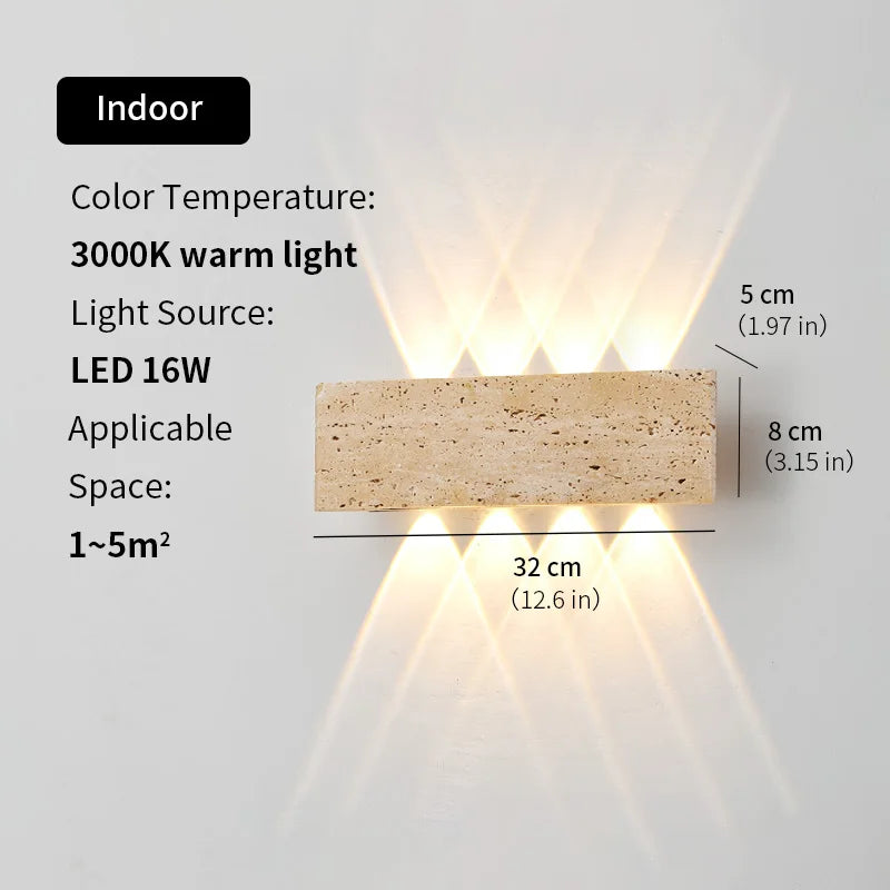 Wabi-Sabi Stone Wall Light – Waterproof IP65 LED Sconce for Indoor & Outdoor Use