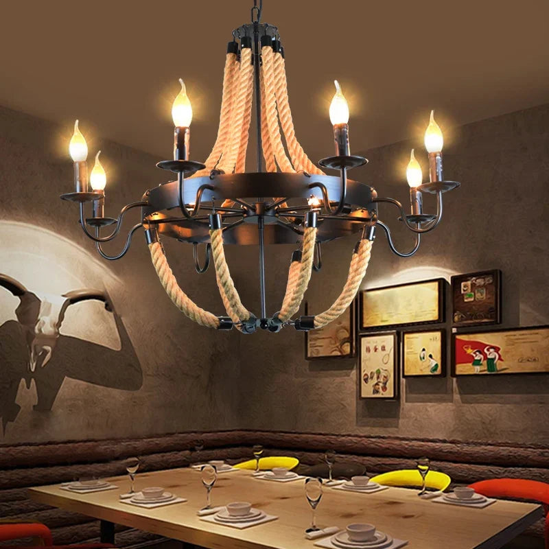 Italian Creative Designer Rope LED Pendant Lamp Restaurant Shop Coffee Shop Bedroom Chandelier Hotel Decoration Lighting Fixture
