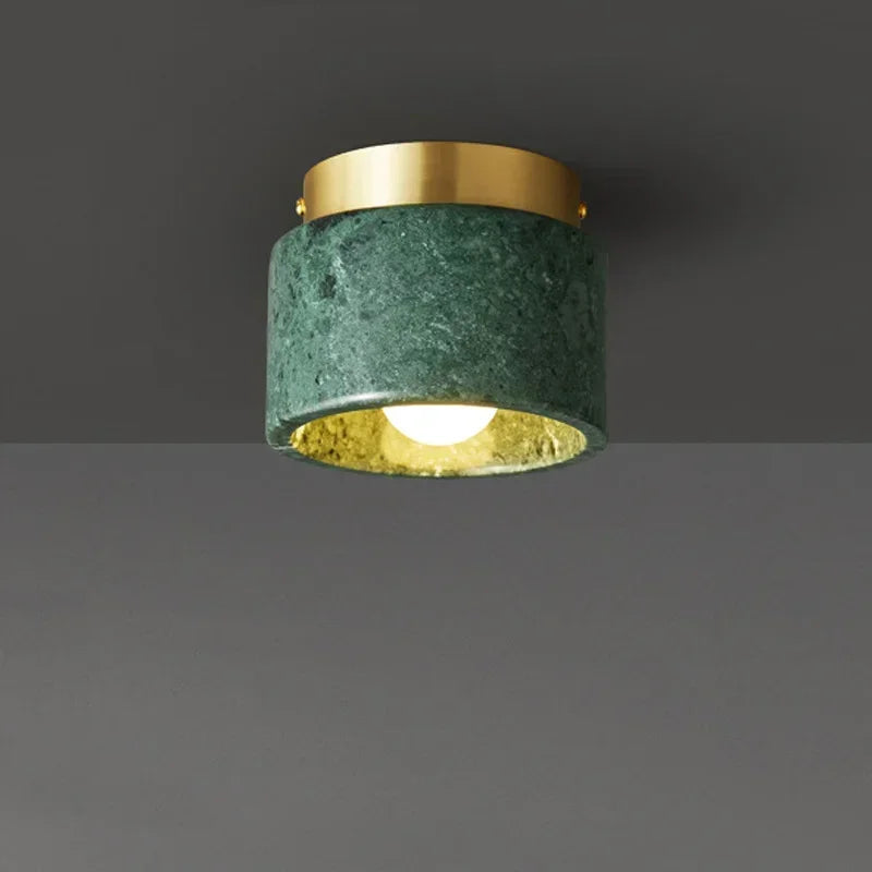 Nordic Walnut Stone Ceiling Lamp Travertine Bedroom Corridor Downlight E27 G9 Hallway Aisle Decoration Light Fixtures