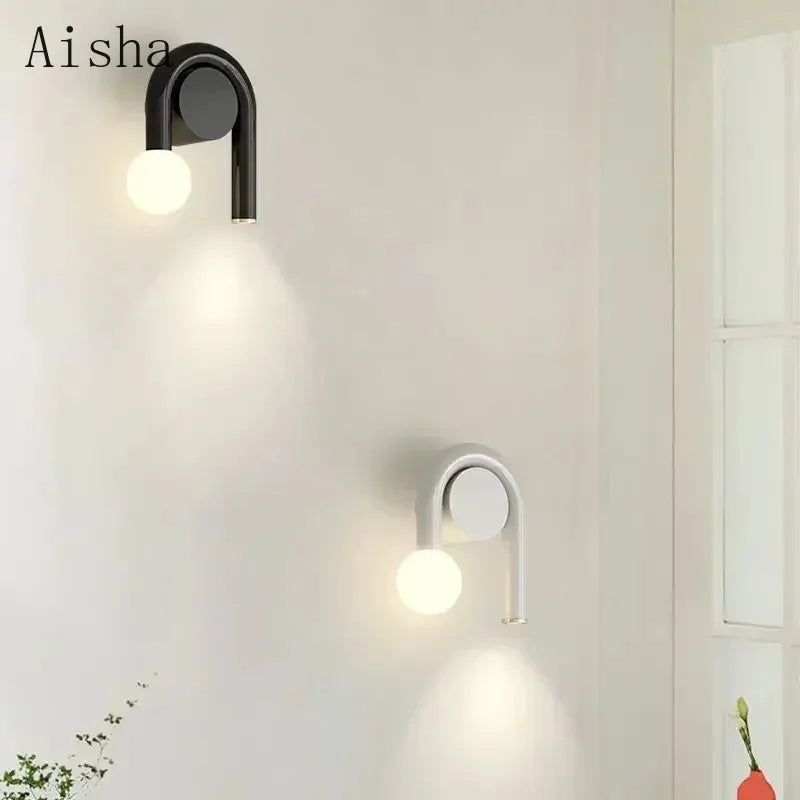 Minimalist U Shape Wall Lamp Nordic Sconce Lights for Bedroom Living Dining Study Room Simple Home Decorative Fixtures