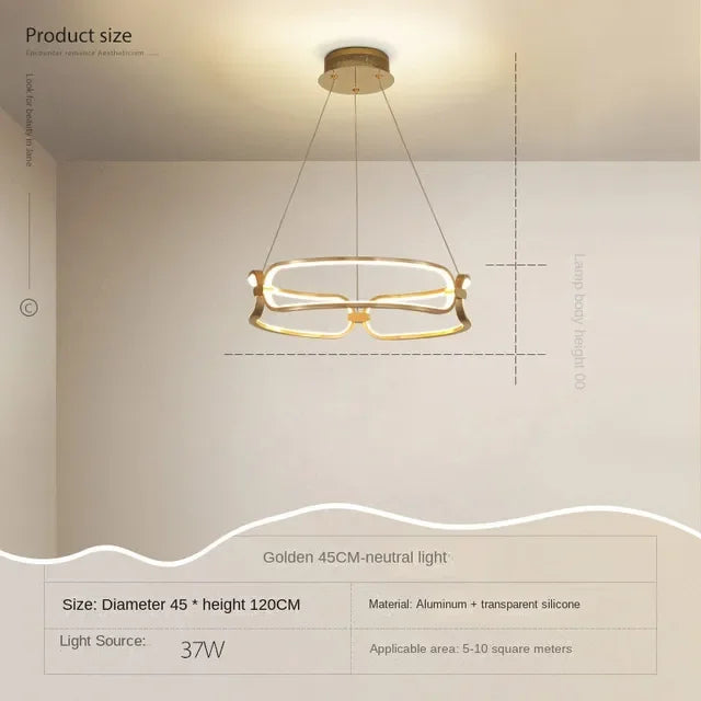 Living Room Chandelier Light Luxury Nordic Style Lamp, Creative Modern Simple Dining Room Lamp Bedroom Lamp