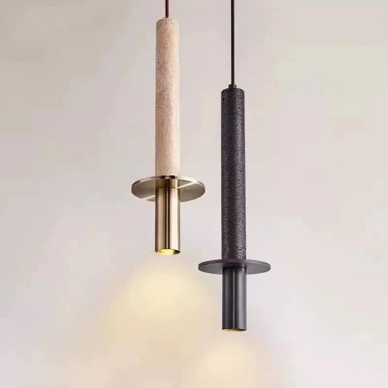 Modern Stone Pendant Light G9 LED – Minimalist Hanging Lamp for Bedroom, Restaurant & Study