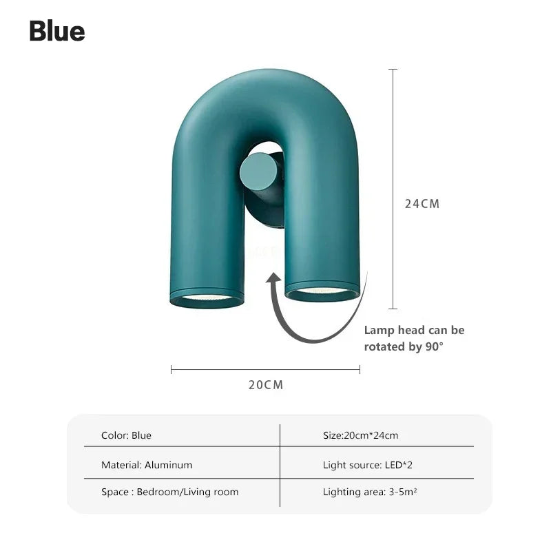 Nordic Designer U-shaped Water Pipe Chandelier Ins Rotatable Variable Shape Bedroom Living Room Home LED Lighting Fixture Decor