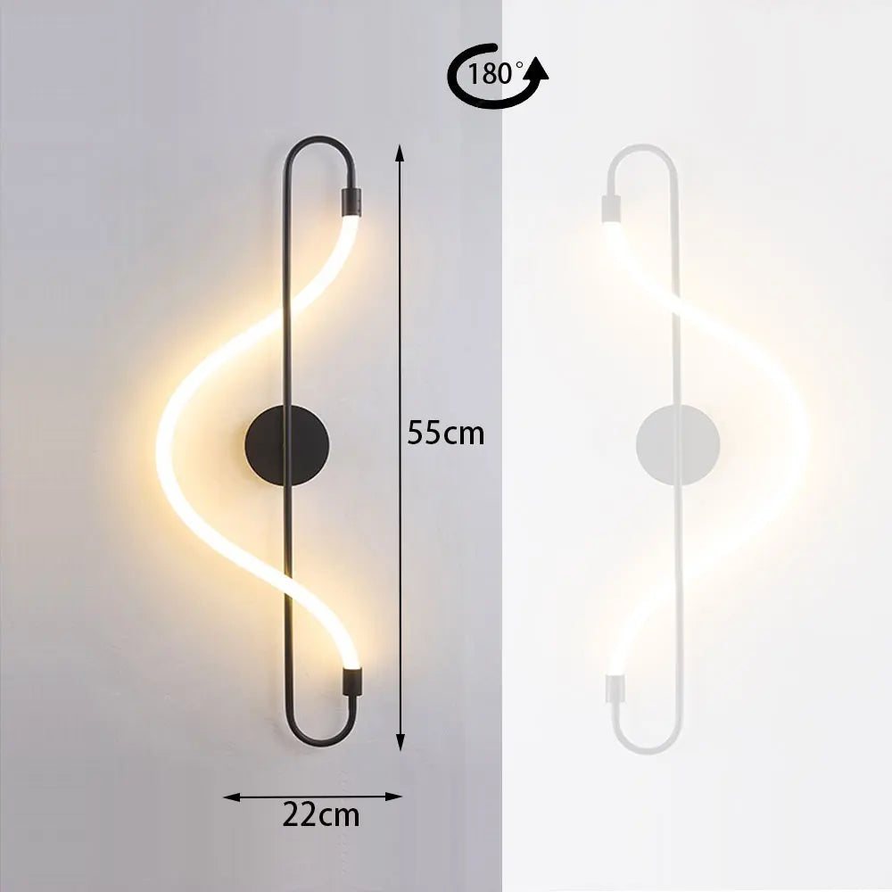 Modern Music Note LED Wall Lamp – Artistic S Shape Wall Light Fixture