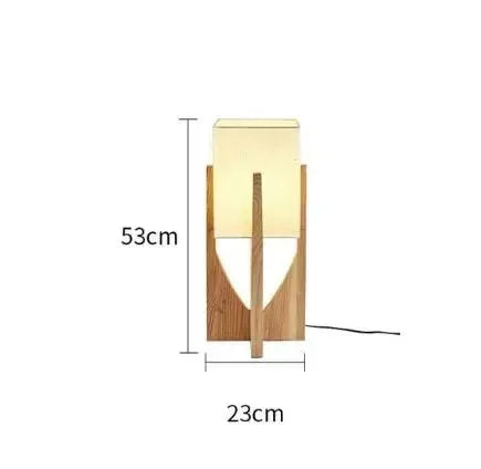 Japanese Style Wooden Floor Lamp – Minimalist Fabric Shade Light
