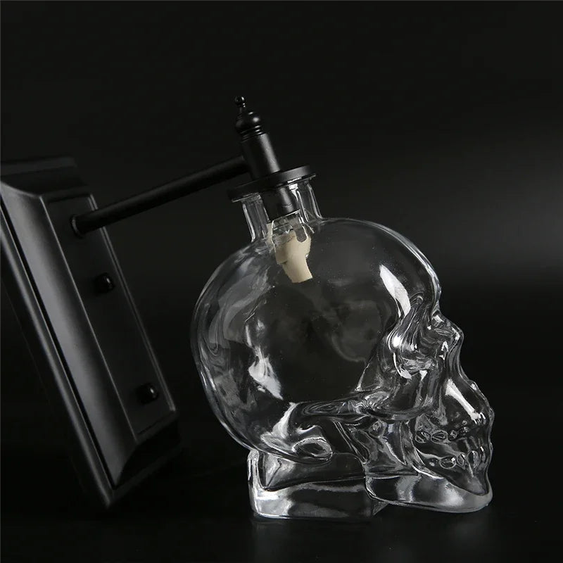 Nordic Industrial Vintage Wall Lamps Modern Glass Skull Shape Wall Decor Living Room Bedroom Lamp LED Wall Sconce Light Fixtures