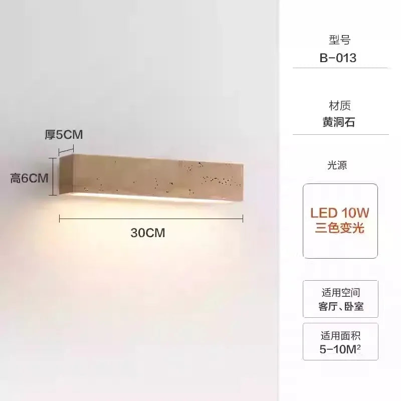 Modern Natural Stone Wall Light LED – Minimalist Wall Lamp for Bedroom & Living Room