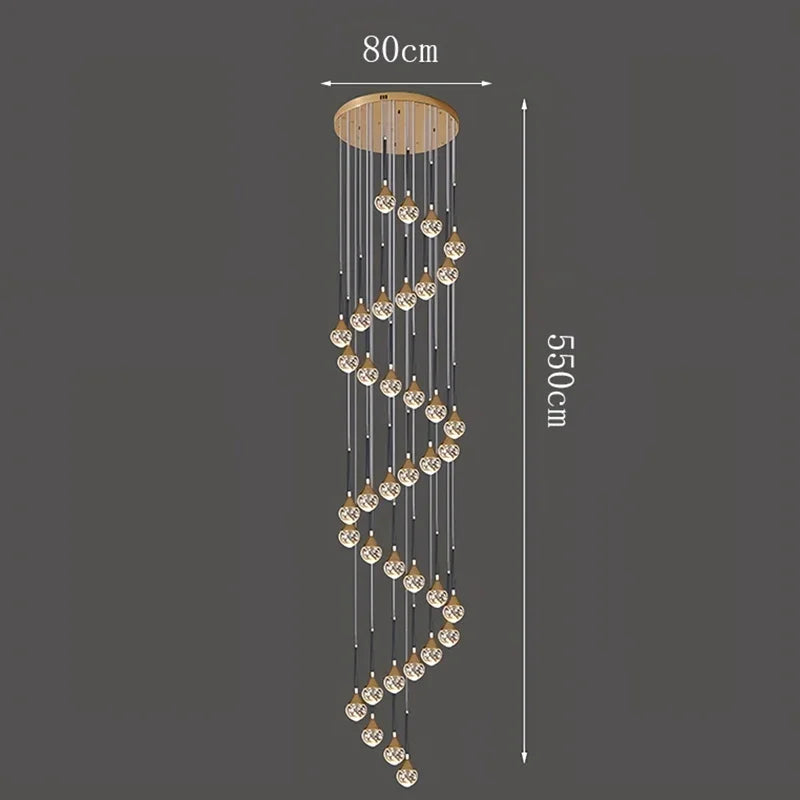 Nordic crystal lamps home decor Chandelier Glass ball living dining room Staircase Duplex indoor High-rise Ceiling Pendant light