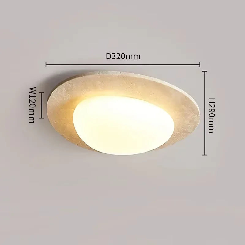 Natural Stone Ceiling Light Japanese Creative Wabi Sabi Cream Style LED Light Balcony Bedroom Lighting Home Room Decoration