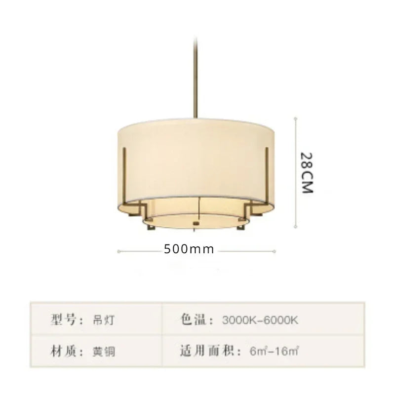 Wabi-Sabi Linen Pendant Light – Minimalist Farmhouse Fabric Chandelier