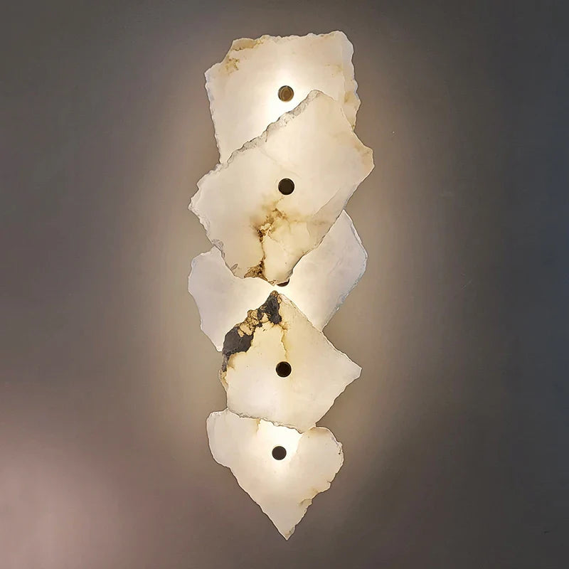Natural Marble Wall Light – Sculptural LED Wall Sconce