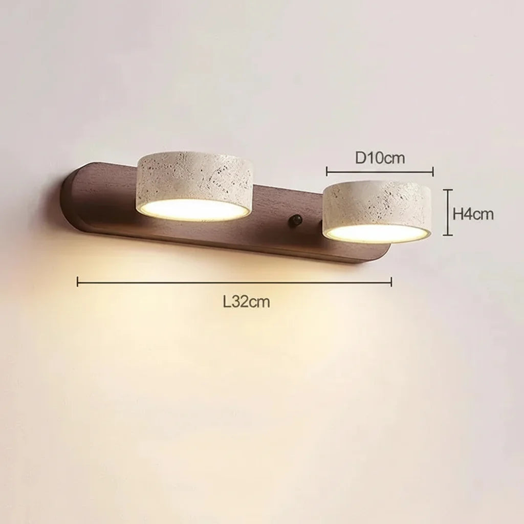 Travertine Duo Wall Light – Modern Natural Stone Up & Down Sconce
