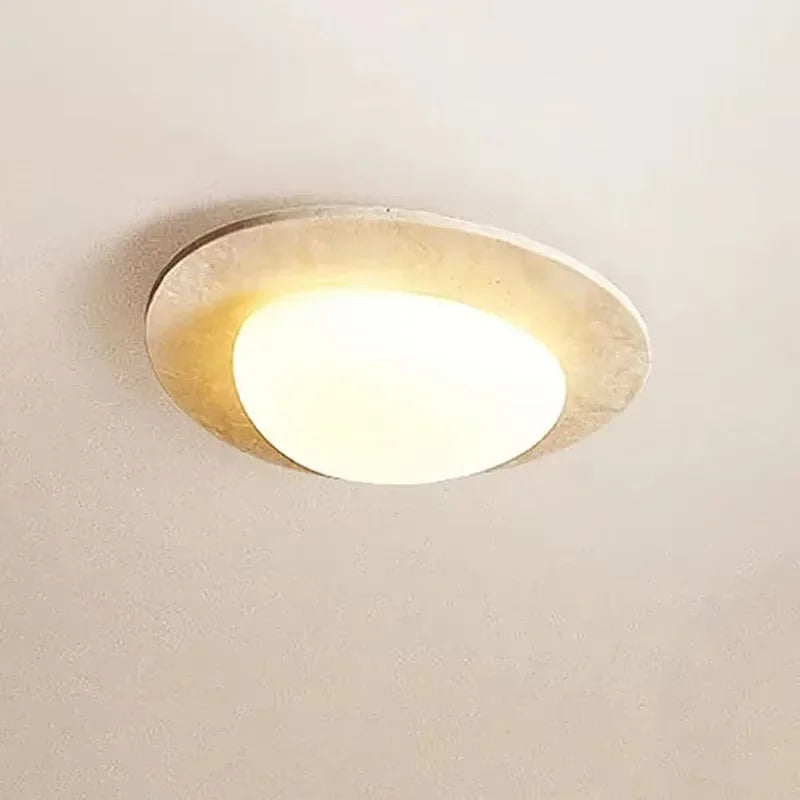 Natural Stone Ceiling Light Japanese Creative Wabi Sabi Cream Style LED Light Balcony Bedroom Lighting Home Room Decoration