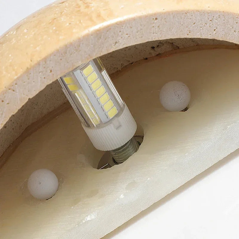 Yellow Stone Art Wall Lamp Nordic Design Sense Semi Circular Wall Light Indoor Lighting Room Decor Sconces For Bedroom Bedside