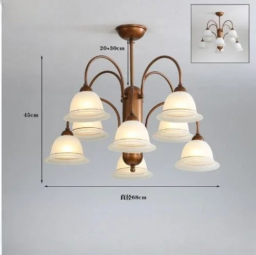 Nordic Creative Retro LED Chandelier Living Room Restaurant Bedroom Kitchen Hotel Glass Art Pendant Lamp Home Decor Lighting