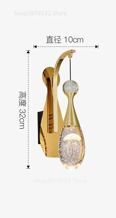 Nordic Modern Luxury Crystal Wall Lamps Living Room Wall Decor Jellyfish Wall Lights Corridor Aisles Wall Sconce Light Fixtures