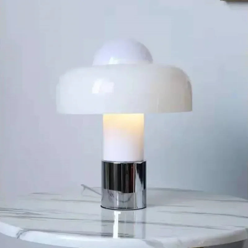 Italian Minimalist Floor Lamp Living Room Study Bedroom Bedside Orange Glass Mushroom Light Dining Room Sofa Decorative Lighting