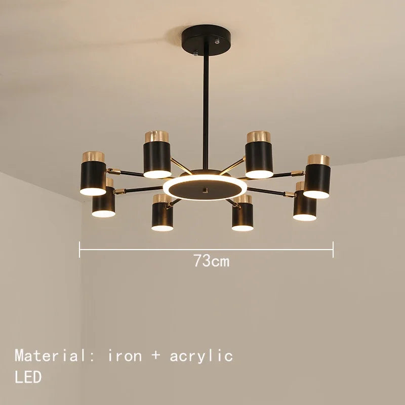 Nordic Creative Rotating LED Chandelier Living Room Restaurant Bedroom Kitchen Hotel 3 Dimmable Chandelier Indoor Lighting Decor