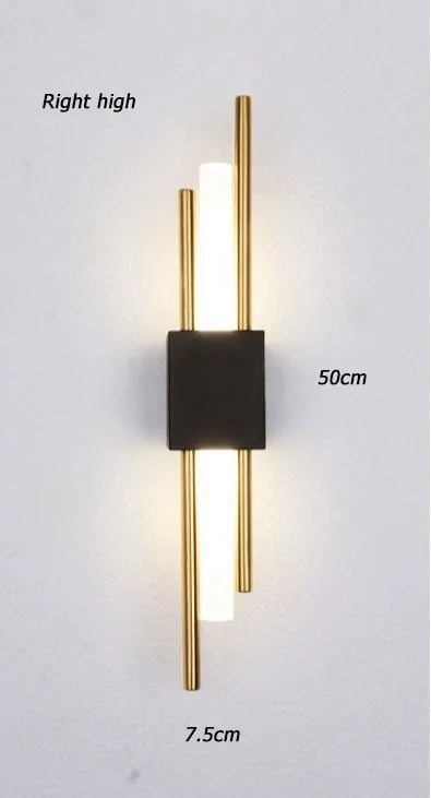Nordic Gold/Black Bedhead Wall Light Luxury Bedroom Living Room Sofa Stairway Corridor Lighting Fixtures LED 85-240V