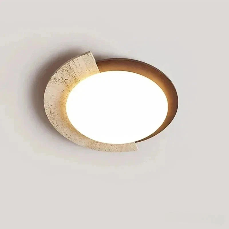 Handcrafted Natural Stone LED Wall Light Japanese Wabi Sabi Style For Homestay Corridor Bedroom living room Ceiling Fixture