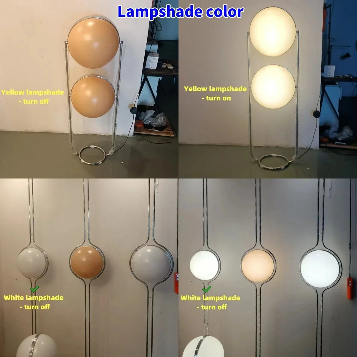 Modern White Yellow Acrylic Ball Shade Chrome Standing Floor Lamp,Hotel Living Room Bedroom Bedside Art Deco Table Lighting