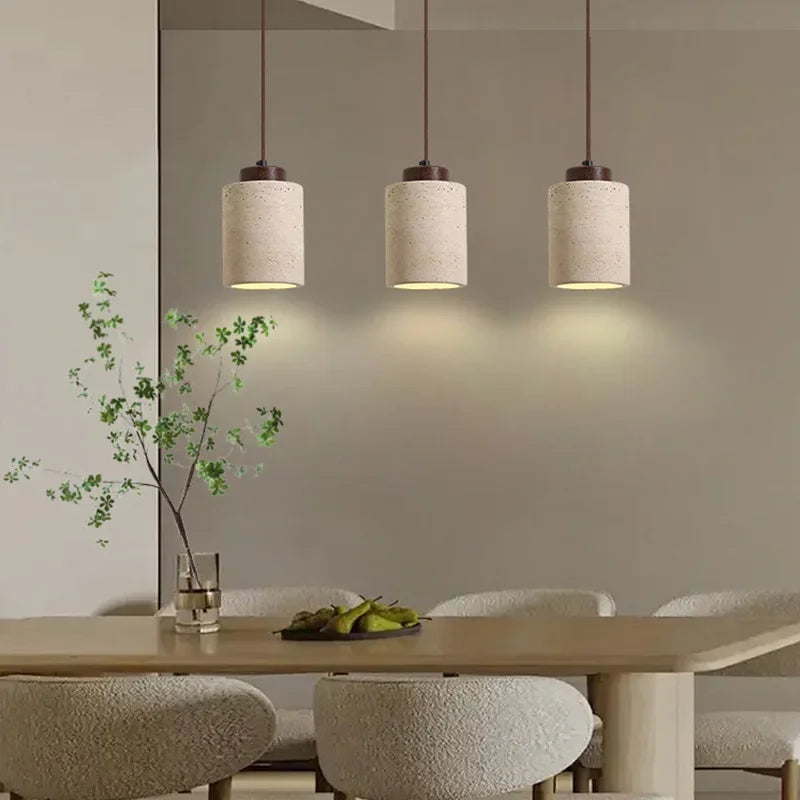 apanese modern designer wabi-Sabai bedroom bedside lighting bar B&B yellow cave stone chandelier bedside hanging wire lamp