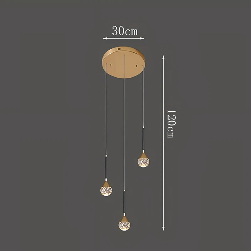 Nordic crystal lamps home decor Chandelier Glass ball living dining room Staircase Duplex indoor High-rise Ceiling Pendant light