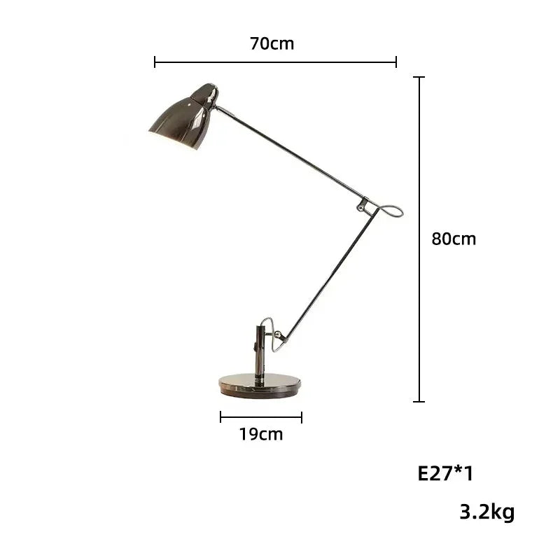 Nordic Simple Metal Folding Long Arm Desk Lamp Living Room Bedroom Bedside Study Luxury Intelligent Eye Protection Reading Light