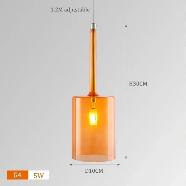 Italian Minimalist Designer Restaurant Chandelier Bar Glass Cup Hanging Light Bedroom Home Decoration LED Lighting Pendant Lamp