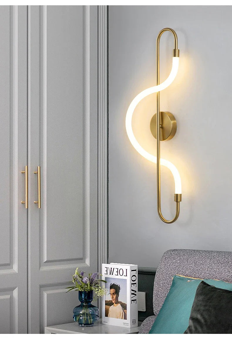 Modern Music Note LED Wall Lamp – Artistic S Shape Wall Light Fixture