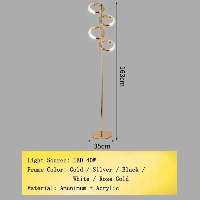 Nordic Designer Gold Ring LED Pendant Chandeliers House Decor Lighting Fixture Living Room Ceiling Hanging Lamp Circle Lustre