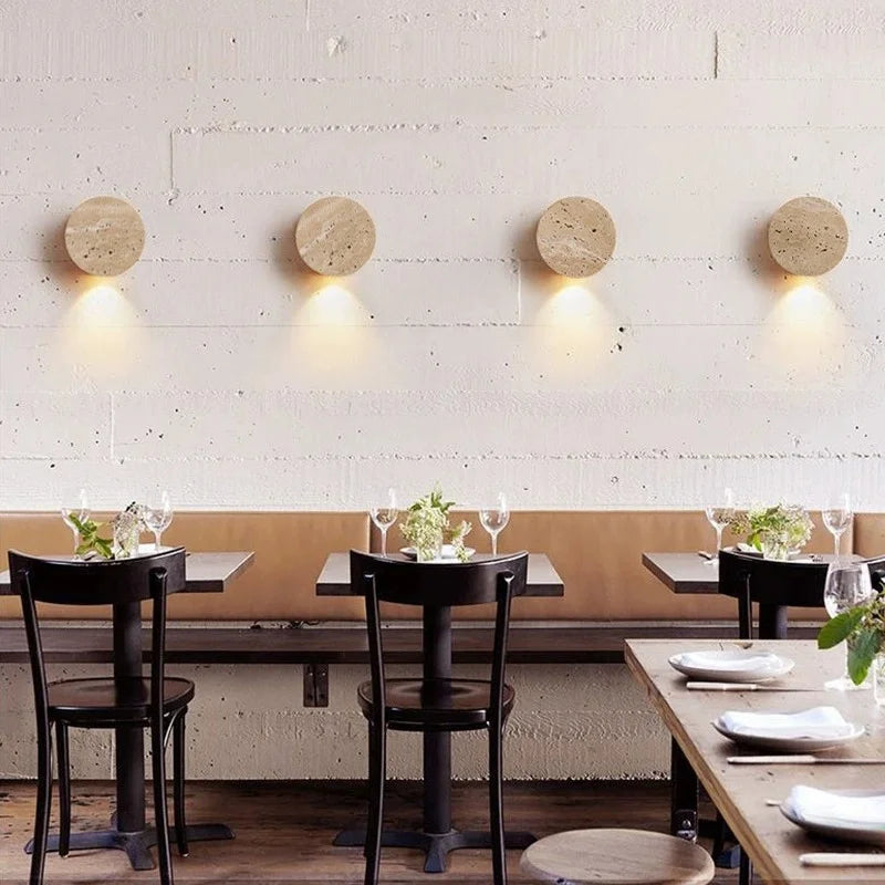Natural Stone Wall Lamp – Modern Semi-Circular LED Wall Light
