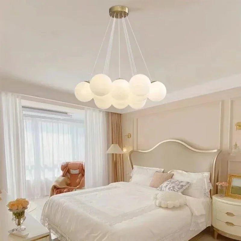 Luxury Glass Ball LED Chandelier – Modern Cloud Pendant Light