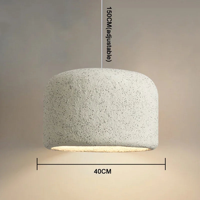 Wabi-Sabi Pendant Light with Textured Shade – Modern Ceiling Light
