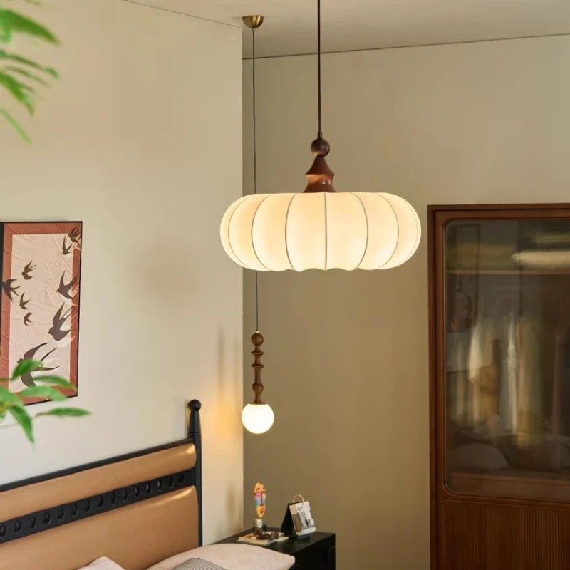 Japanese Style Fabric Pendant Light – Soft Lantern Ceiling Lamp