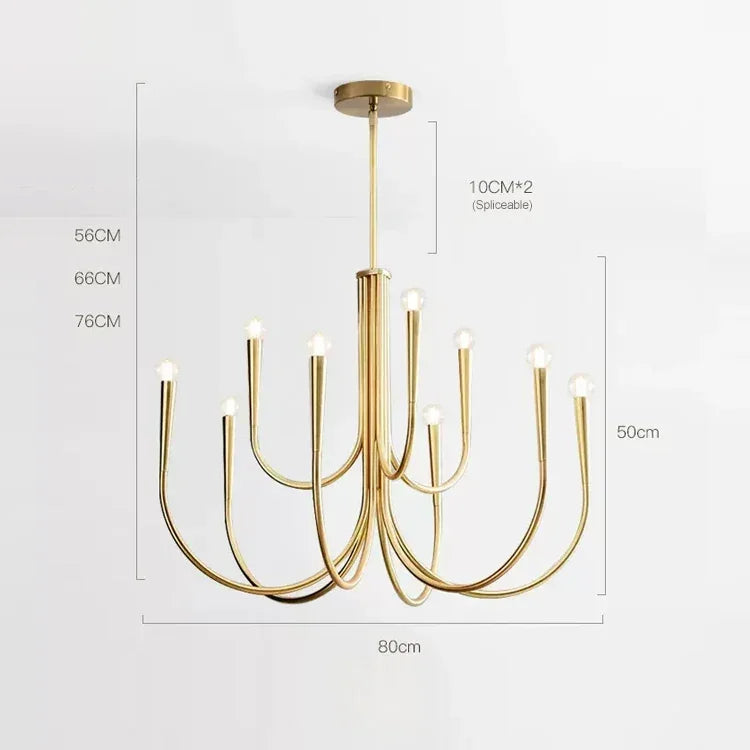 Modern French Classic Design Branch Chandeliers for Living Dining Room Bedroom Hanging Pendant Lamp Medieval Lighting Fixtures