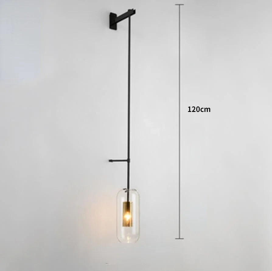 Modern wall sconce light fixture glass bedside hotel bathroom background lamp corridor luminaire home decoration lighting gold