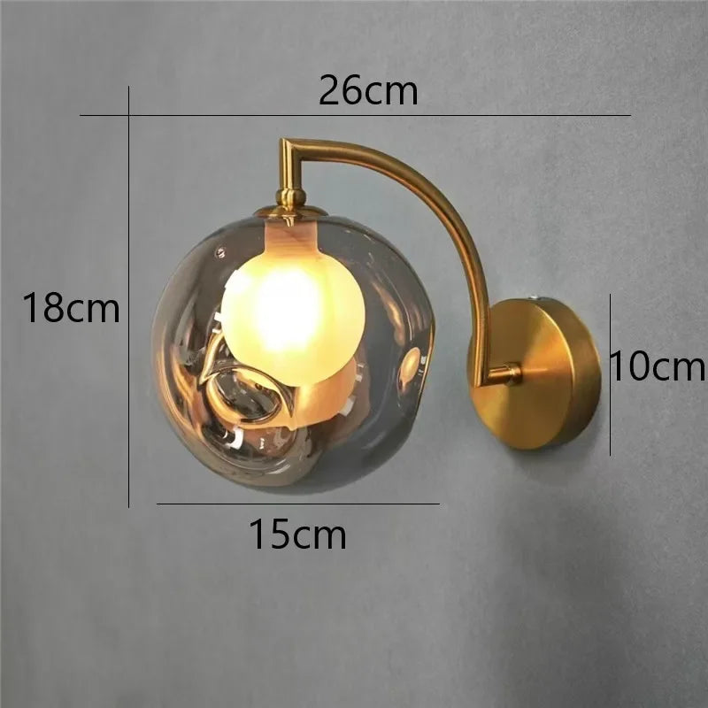 Modern Led Wall Lamps G9 Glass Ball Wall Light LED Minimalist Living Bedroom Bedside Sconce Dining Kitchen Indoor Light Fixtures