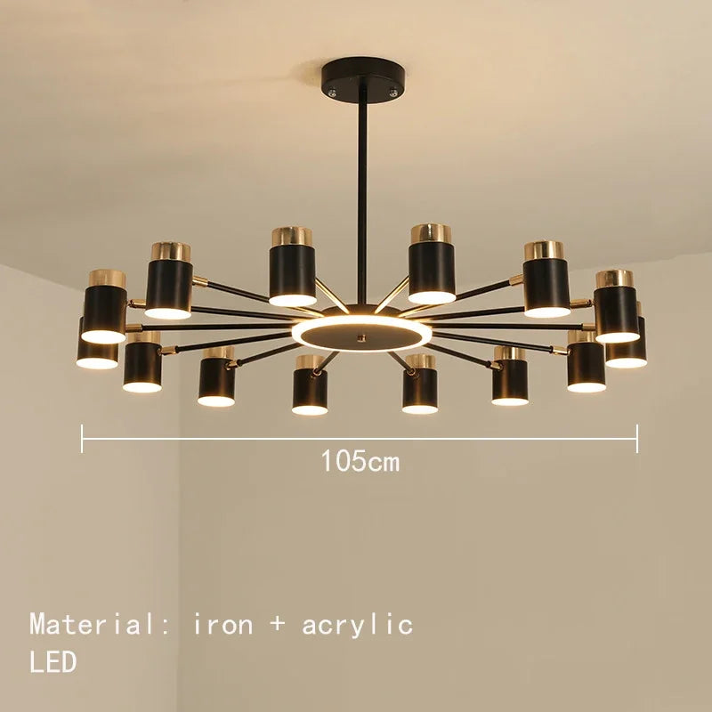Nordic Creative Rotating LED Chandelier Living Room Restaurant Bedroom Kitchen Hotel 3 Dimmable Chandelier Indoor Lighting Decor