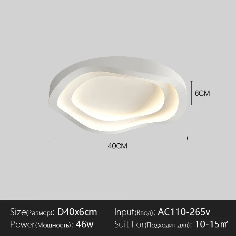 Menvix Modern LED Ceiling Lights Chandelier Round White Lamps Home Art Lighting Fixtures for Bedroom Study Dining Room Kitchen