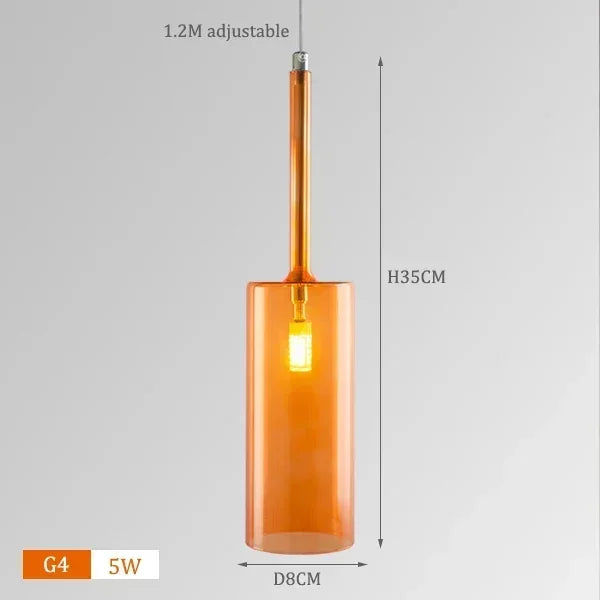 Italian Minimalist Designer Restaurant Chandelier Bar Glass Cup Hanging Light Bedroom Home Decoration LED Lighting Pendant Lamp