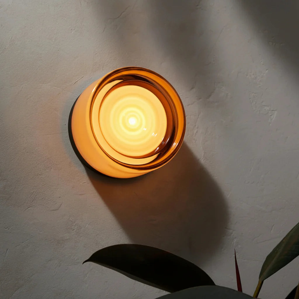 Modern Ribbed Glass Wall Light – Warm Ambient LED Wall Lamp