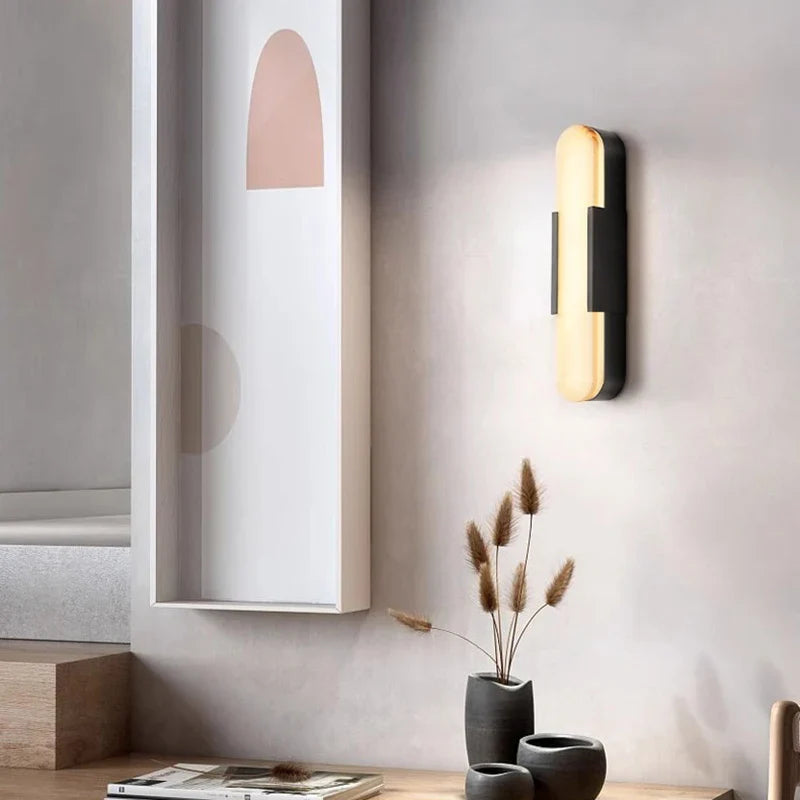 Marble LED Wall Light – Modern Vertical Ambient Sconce