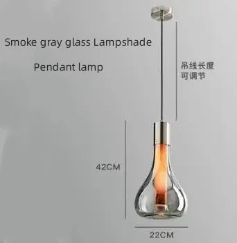 Nordic Glass Pendant Light LED Hanging Lamp Minimalist Bedroom Living Room Lighting