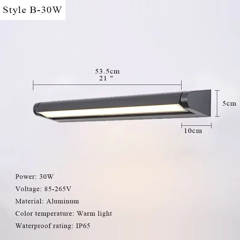 Outdoor Waterproof Wall Lamp Minimalist Style Patio Garden Wall Light Sign Plate Front Door Lights