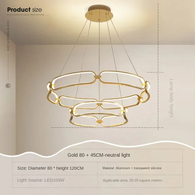 Living Room Chandelier Light Luxury Nordic Style Lamp, Creative Modern Simple Dining Room Lamp Bedroom Lamp