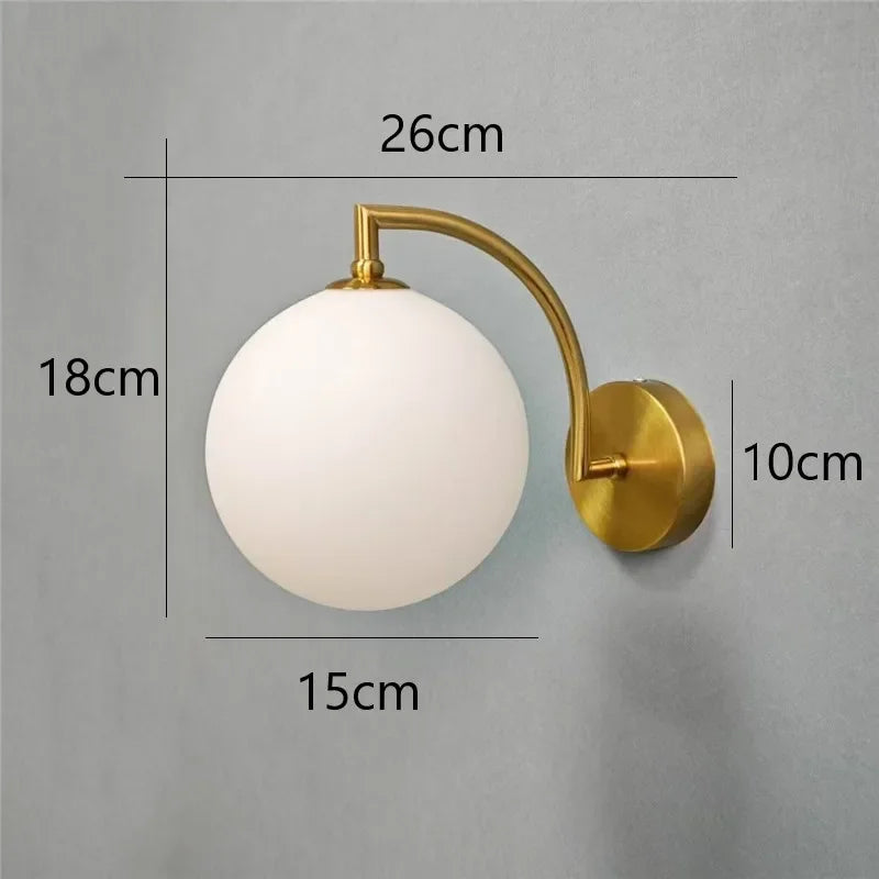 Modern Led Wall Lamps G9 Glass Ball Wall Light LED Minimalist Living Bedroom Bedside Sconce Dining Kitchen Indoor Light Fixtures